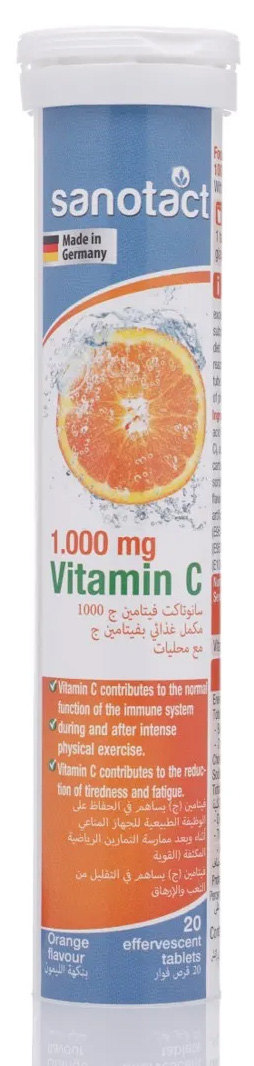 Sanotact Vitamin C 1000 Mg 20 Effervescent Tablets